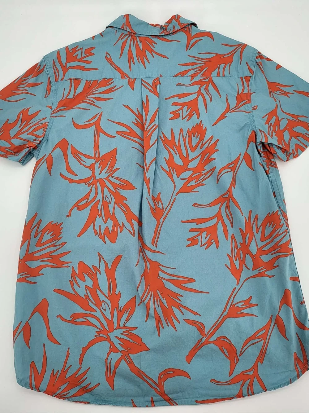 The North Face Men’s Short Sleeve Blue & Orange Floral Shirt